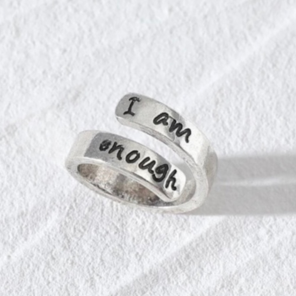 I Am Enough Silver Twist Ring